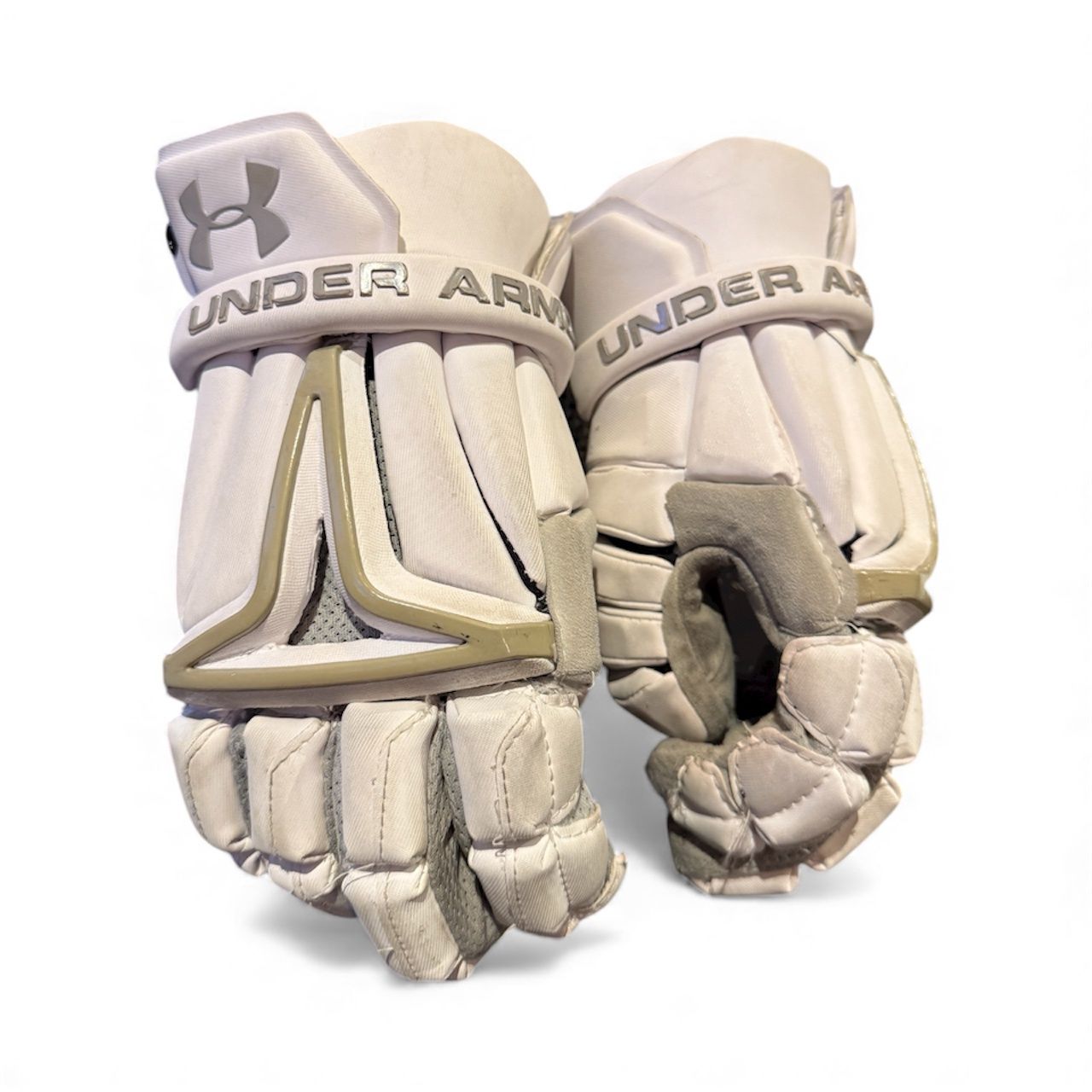 Used Under Armour Biofit Lacrosse White Gloves 13 Used Under Armour Biofit Lacrosse White Gloves 13"