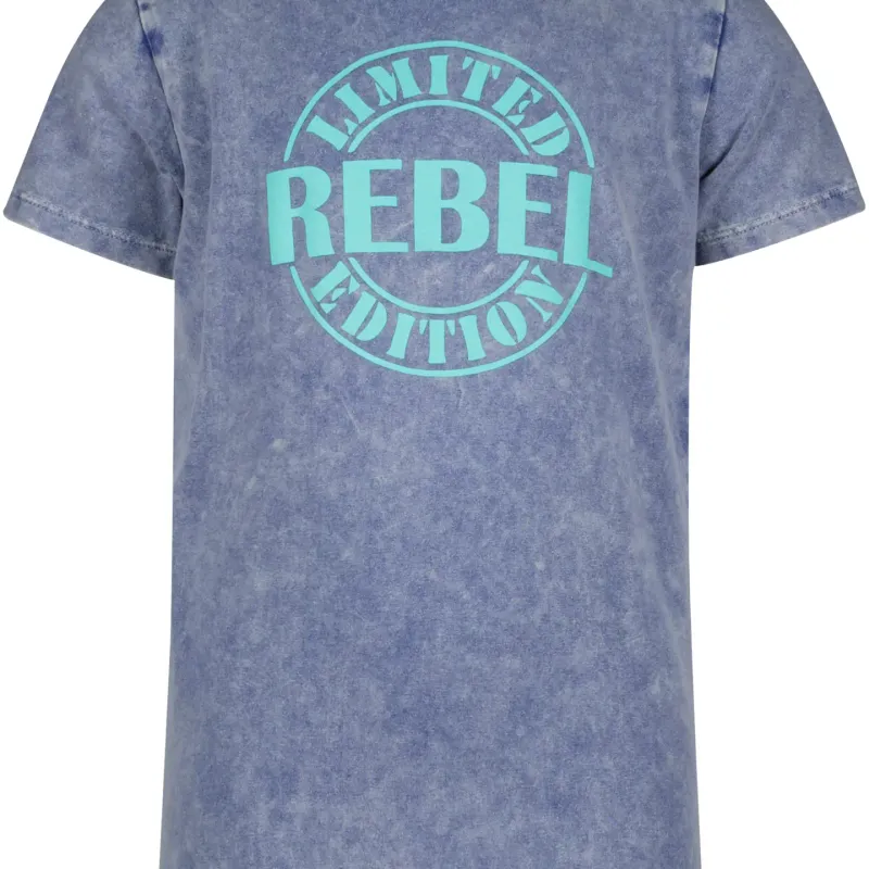 Afgewassen Blauw T-shirt – Rebel met Stijl