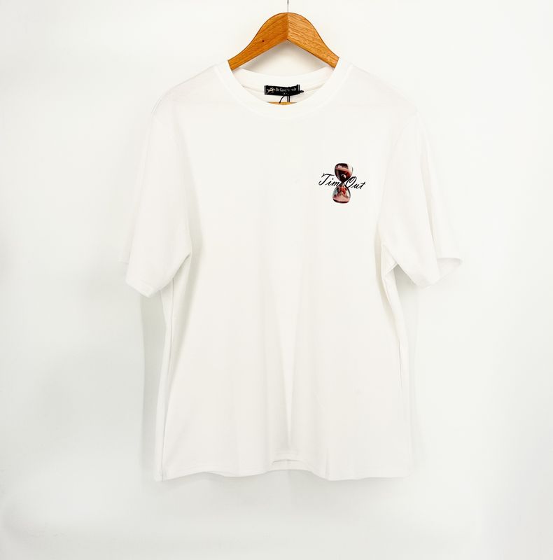 “Time Out” Holografisch T-shirt – Wit