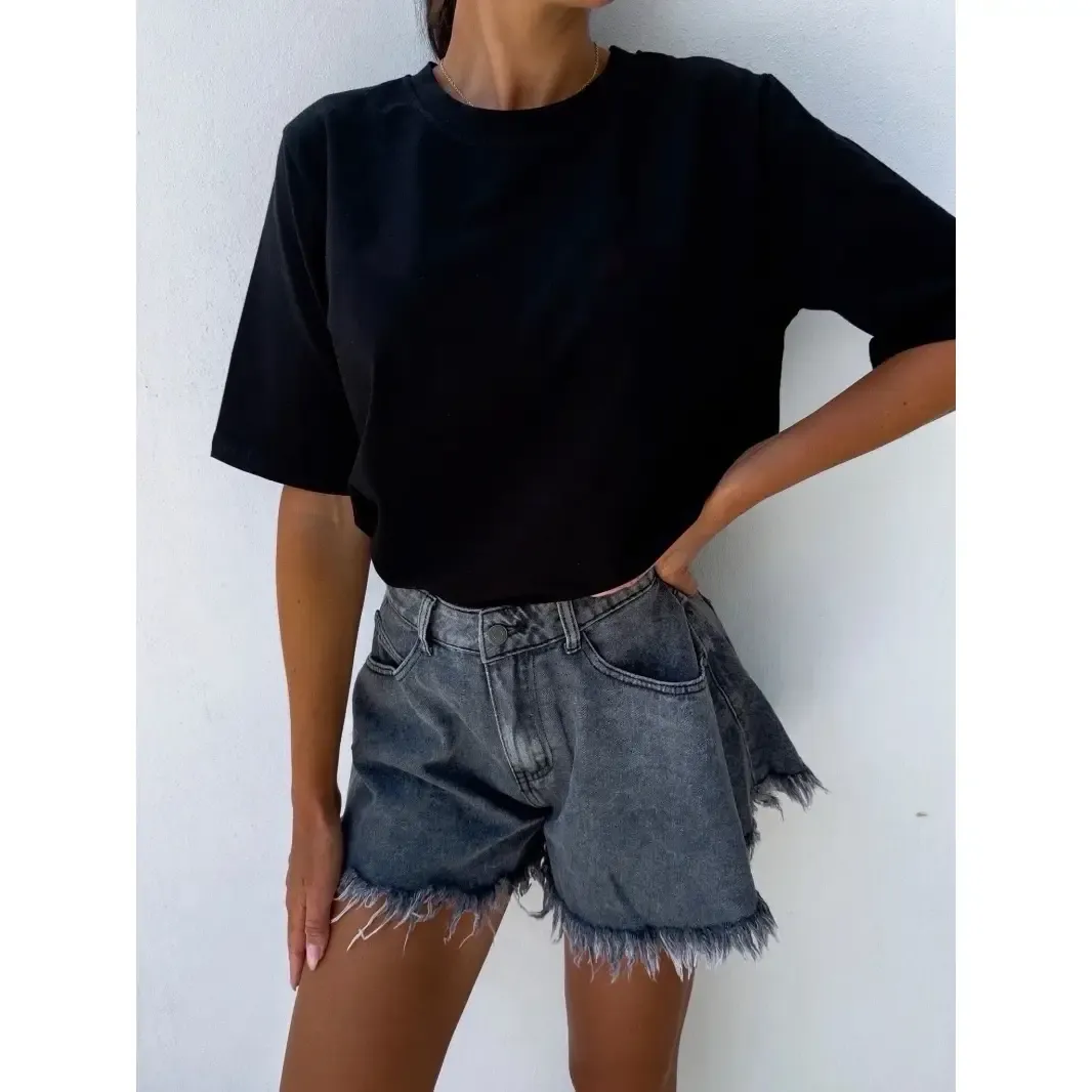 Oversized Effen T-shirt – Zwart basic
