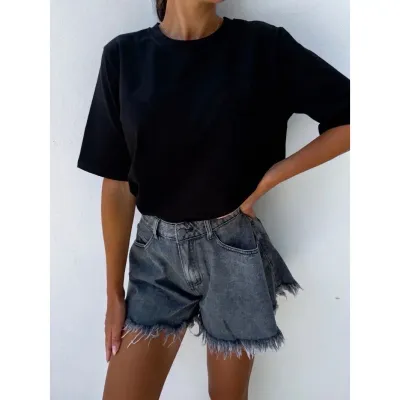 Oversized Effen T-shirt – Zwart basic