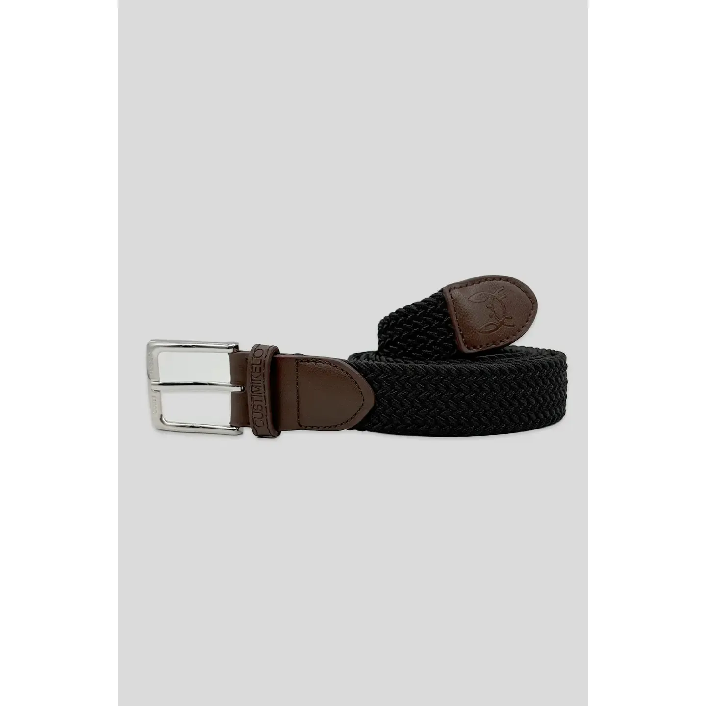 Elastische Gevlochten Riem – Zwart