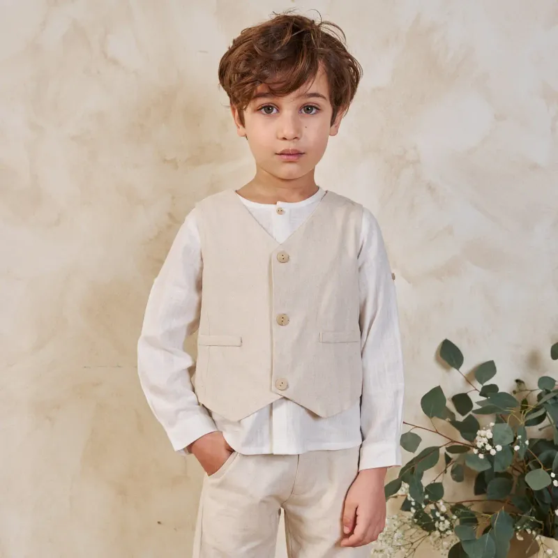 Beige linnen broek, feestcollectie