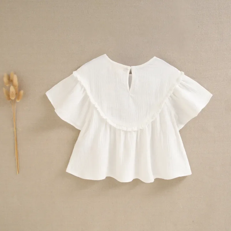 Blouse met golvende mouwen, feestcollectie