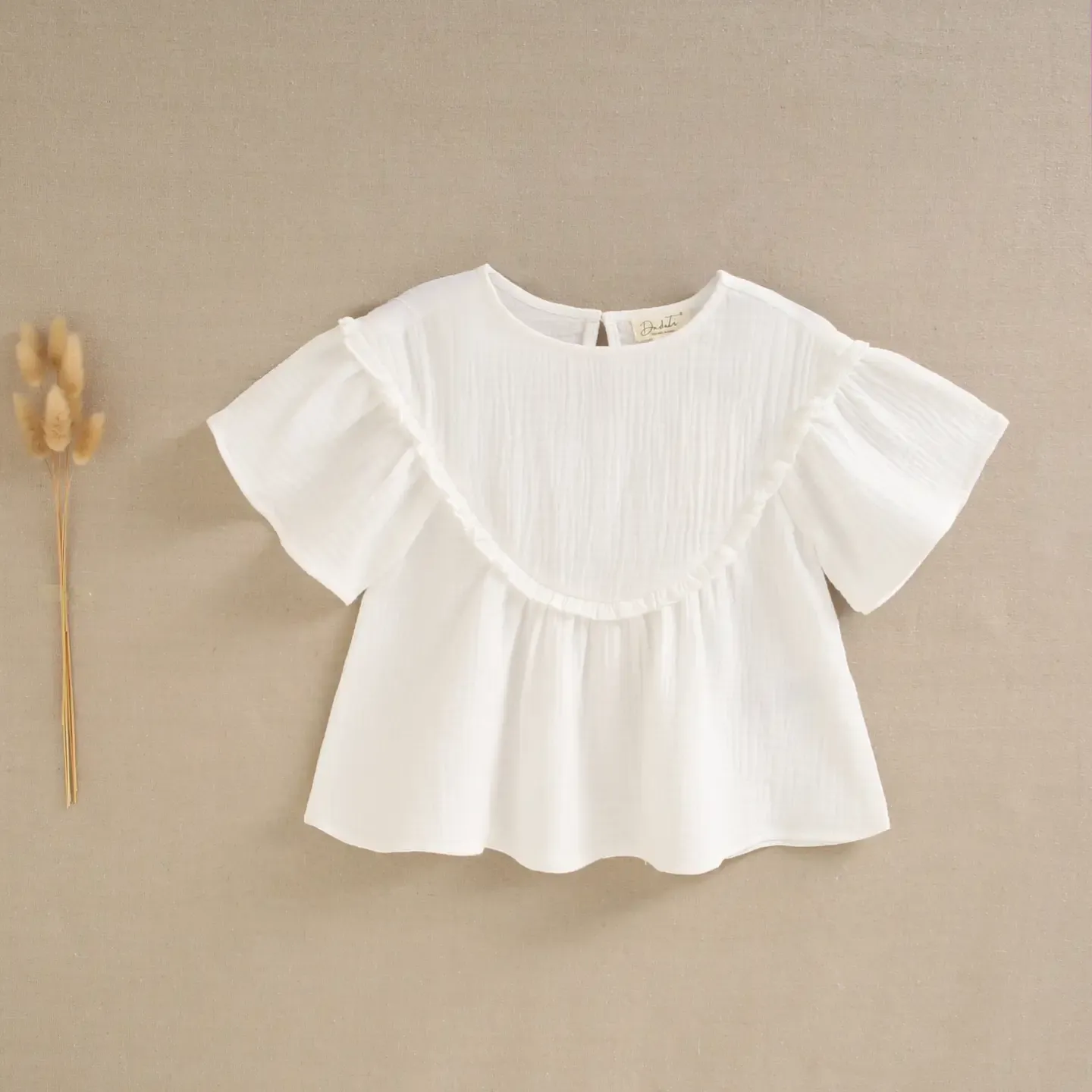 Blouse met golvende mouwen, feestcollectie