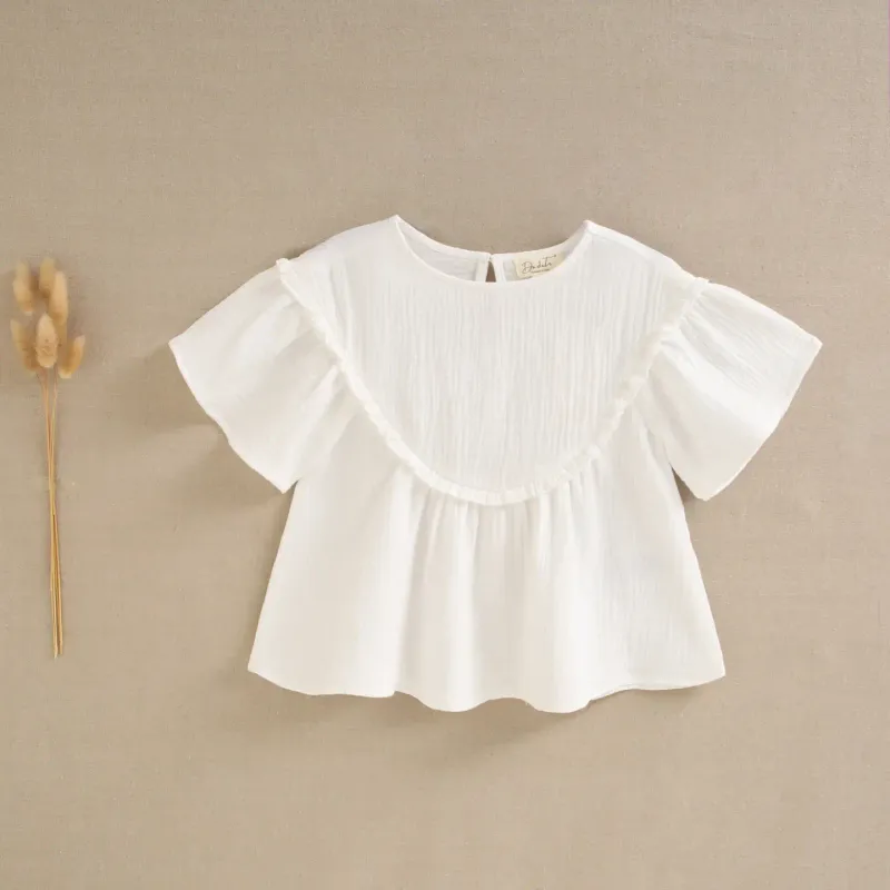 Blouse met golvende mouwen, feestcollectie