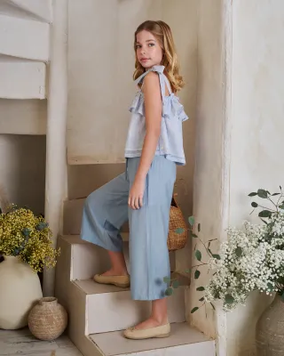 Azuur blauwe broek, feestcollectie