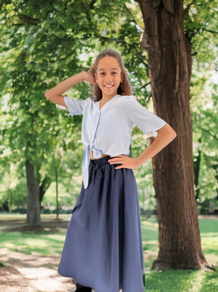 Lange rok Navy Bianca
