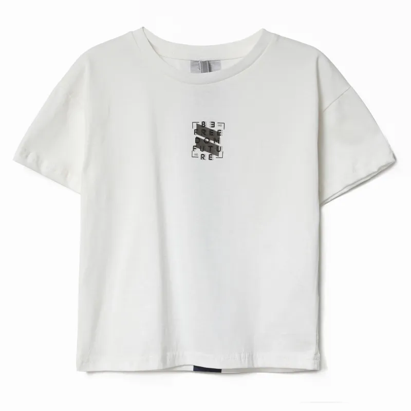 Witte t-shirt boys BE FREE