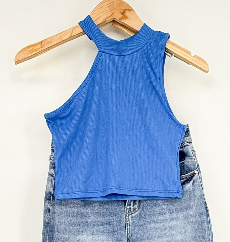 Blauwe Croptop Allia