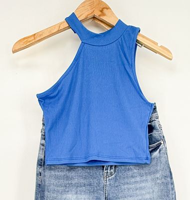 Blauwe Croptop Allia