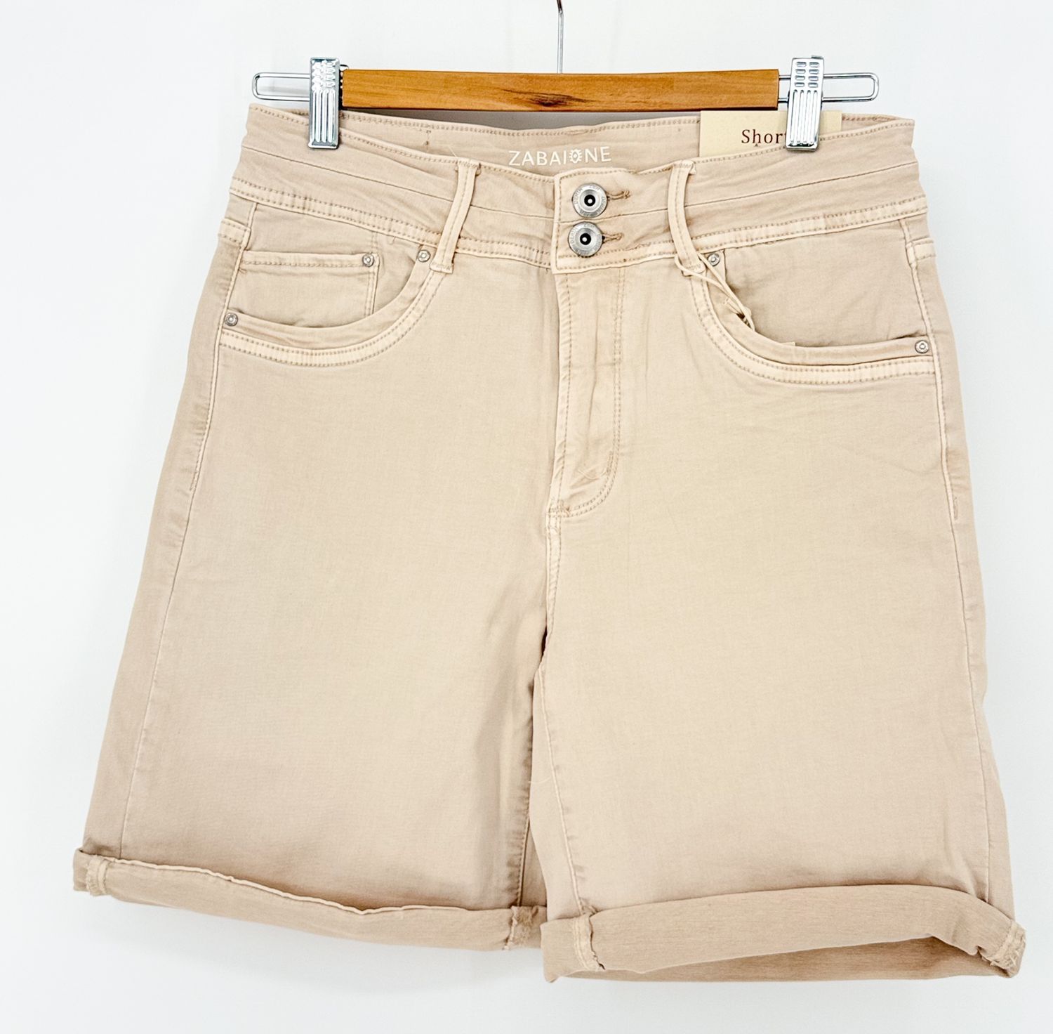 Beige jeans short