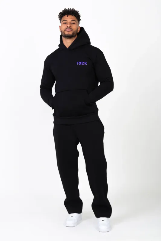 FXCK Hoodie – Zwart met Paarse Print