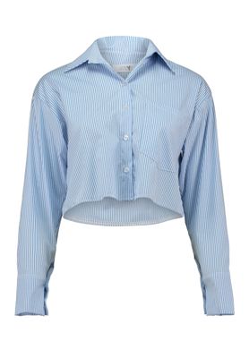 croptop blauw/wit gestreept hemd Stina
