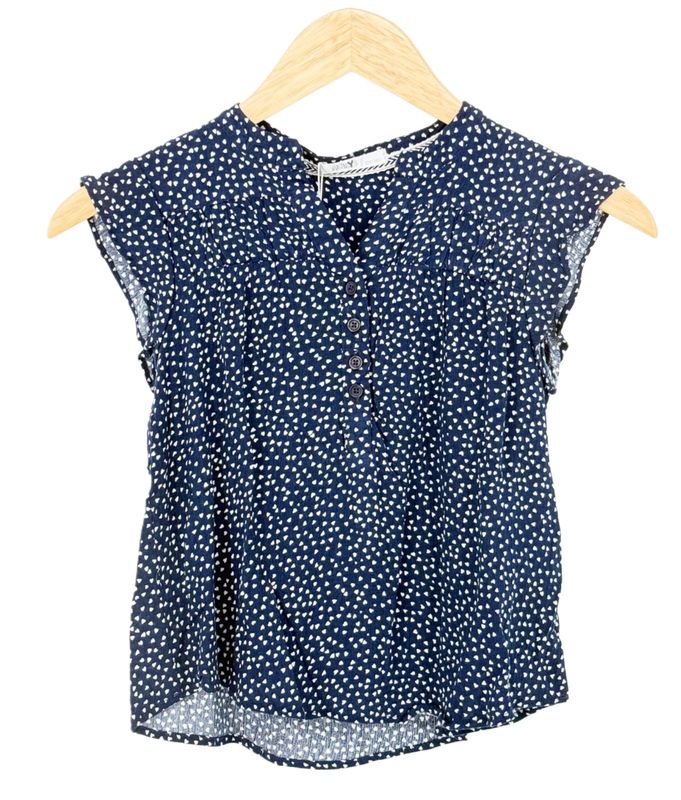 Marine blauwe top met hartjes Jamie