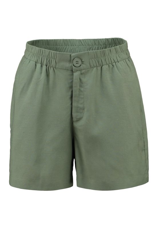 Khaki linnen/viscose schort Patrycia