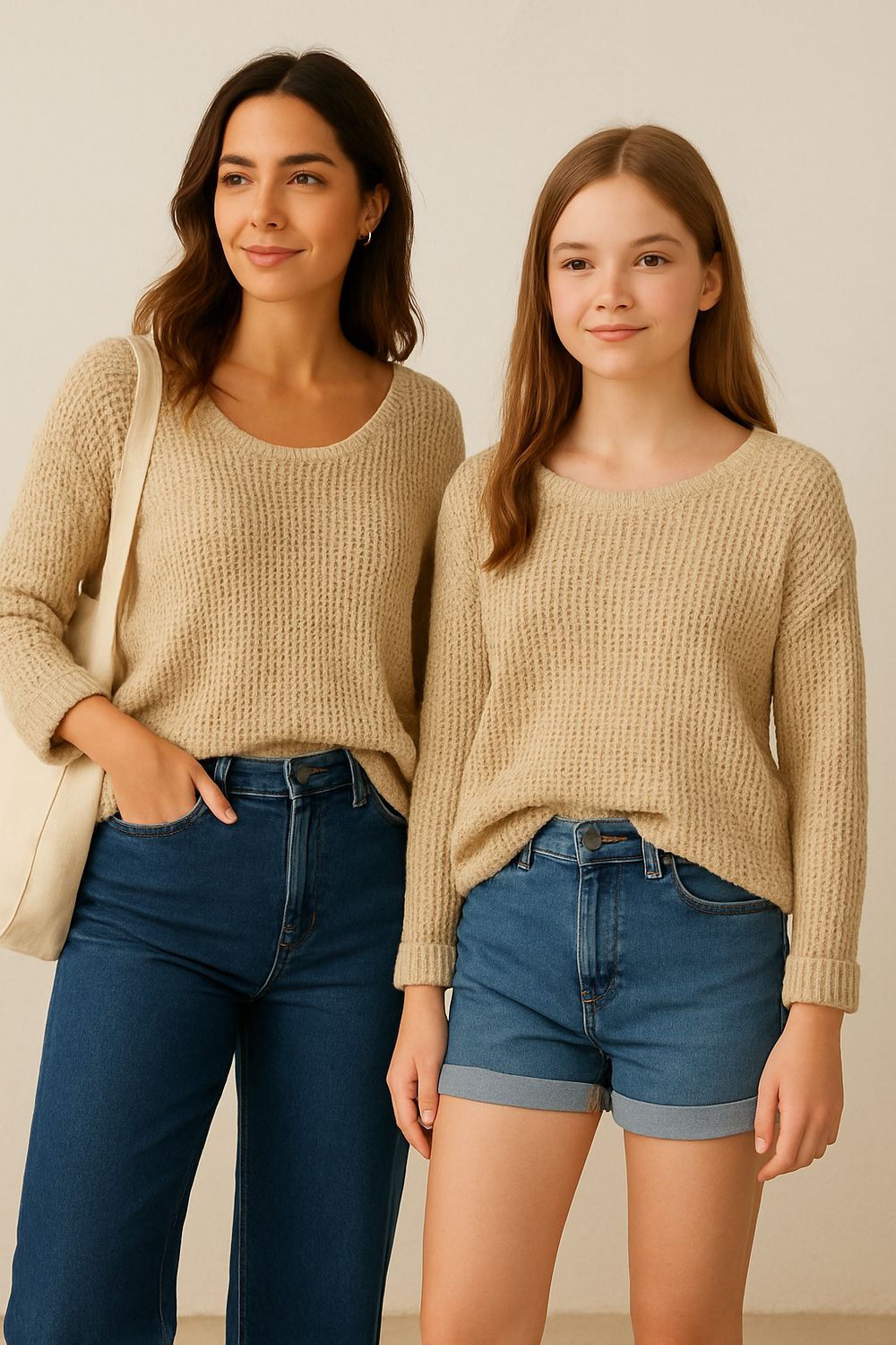 beige gebreide trui Anittii
