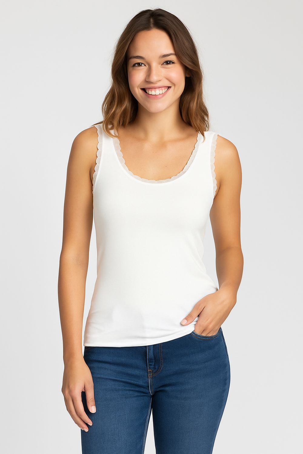 Witte top Alda
