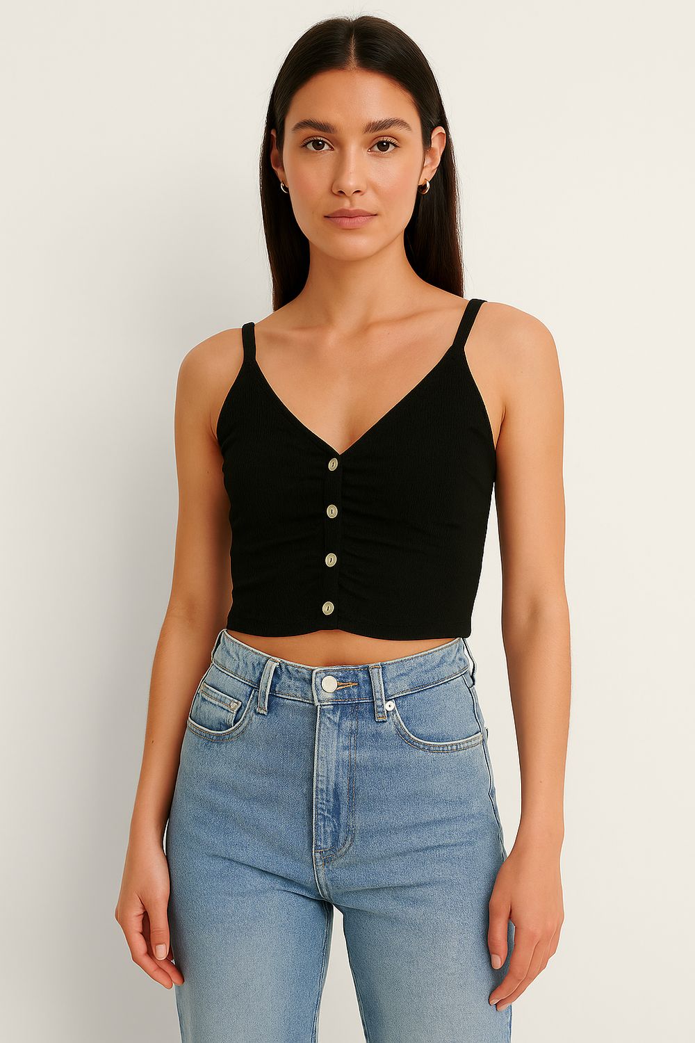 Zwarte croptop Luna
