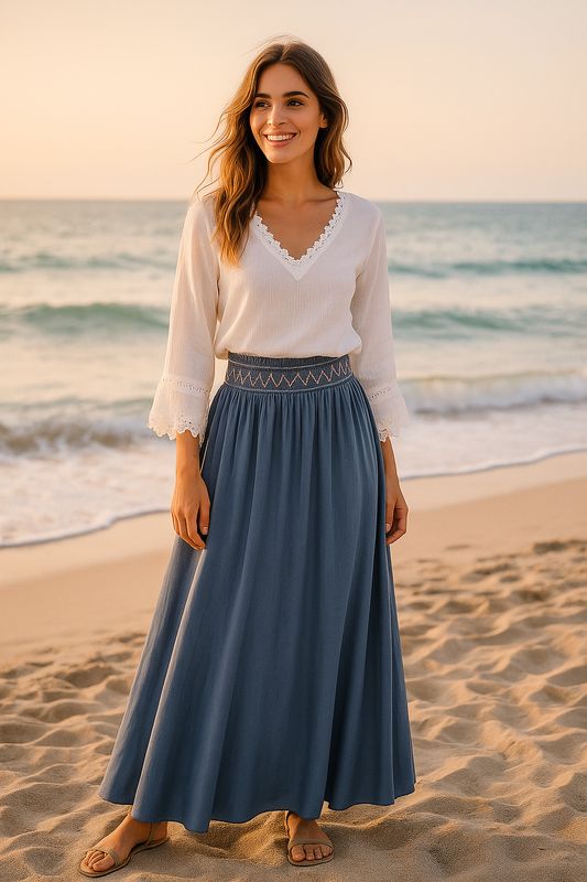 Blauwe rok BOHO