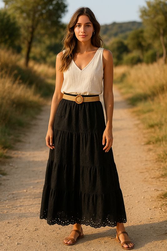 Zwarte boho rok Nesimm