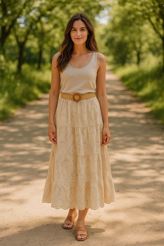Beige boho rok Nesimm