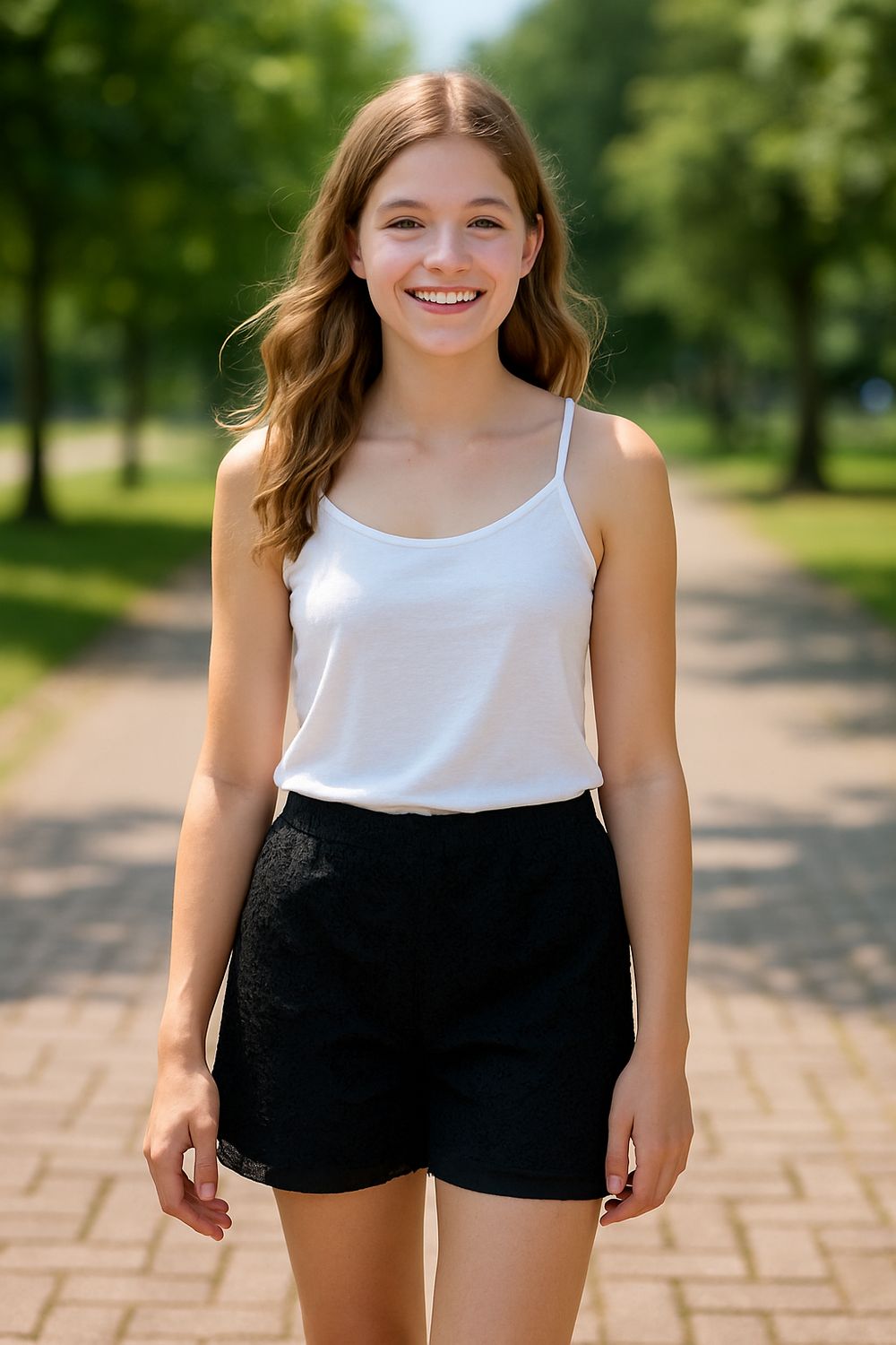 Short black met kant Jamina