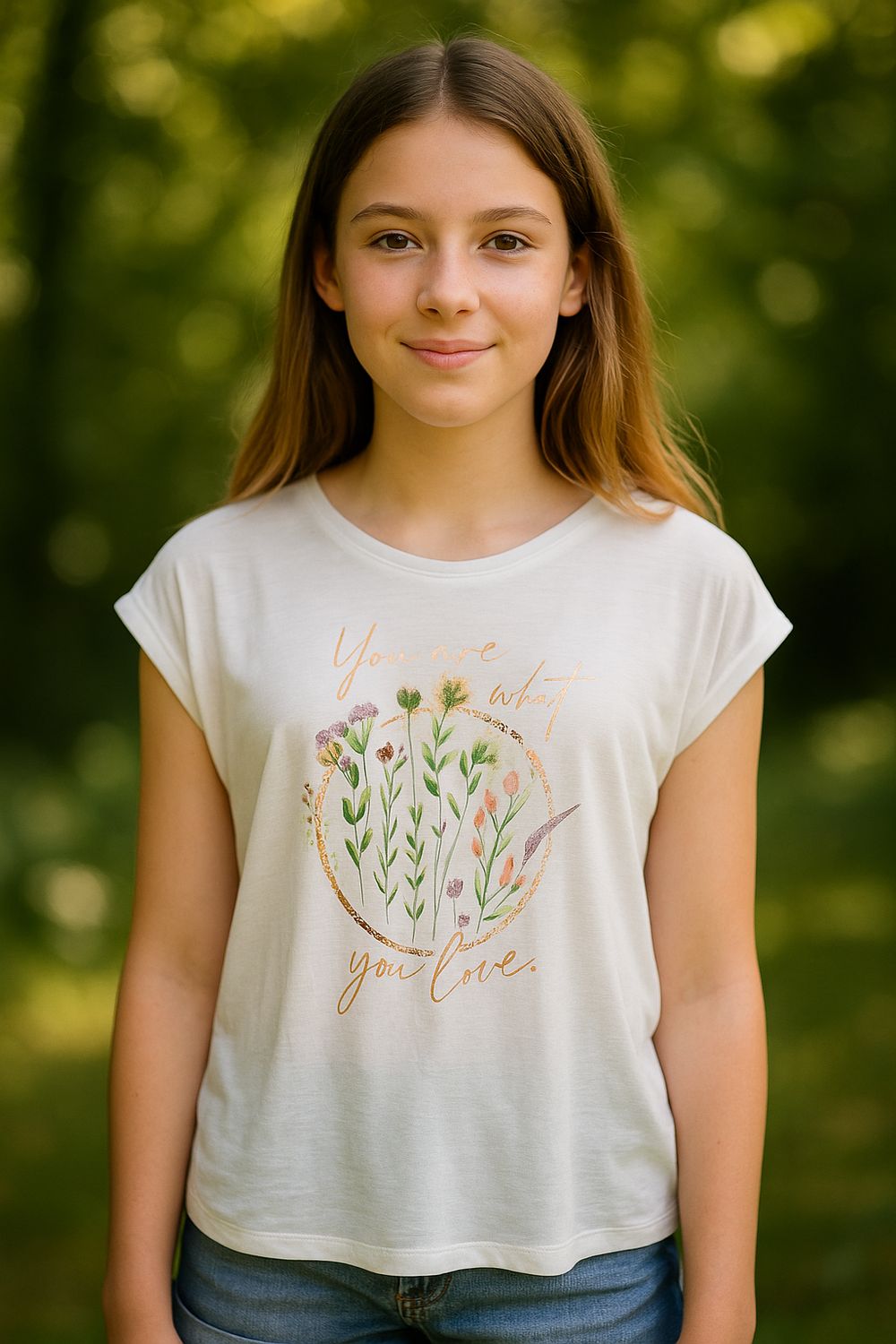 T-shirt met flowerprint Cleo
