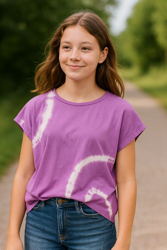 Paars Tie-dye t-shirt Leah