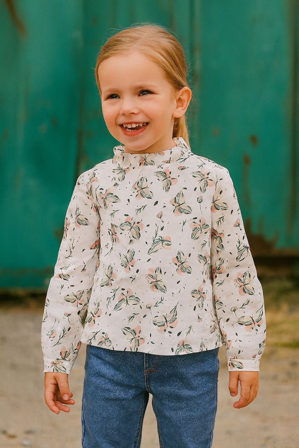 Blouse vlinderprint