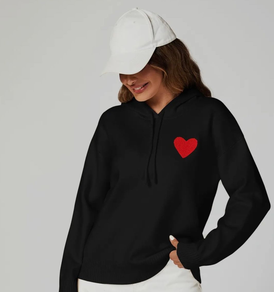 Gebreide hoodie haert
