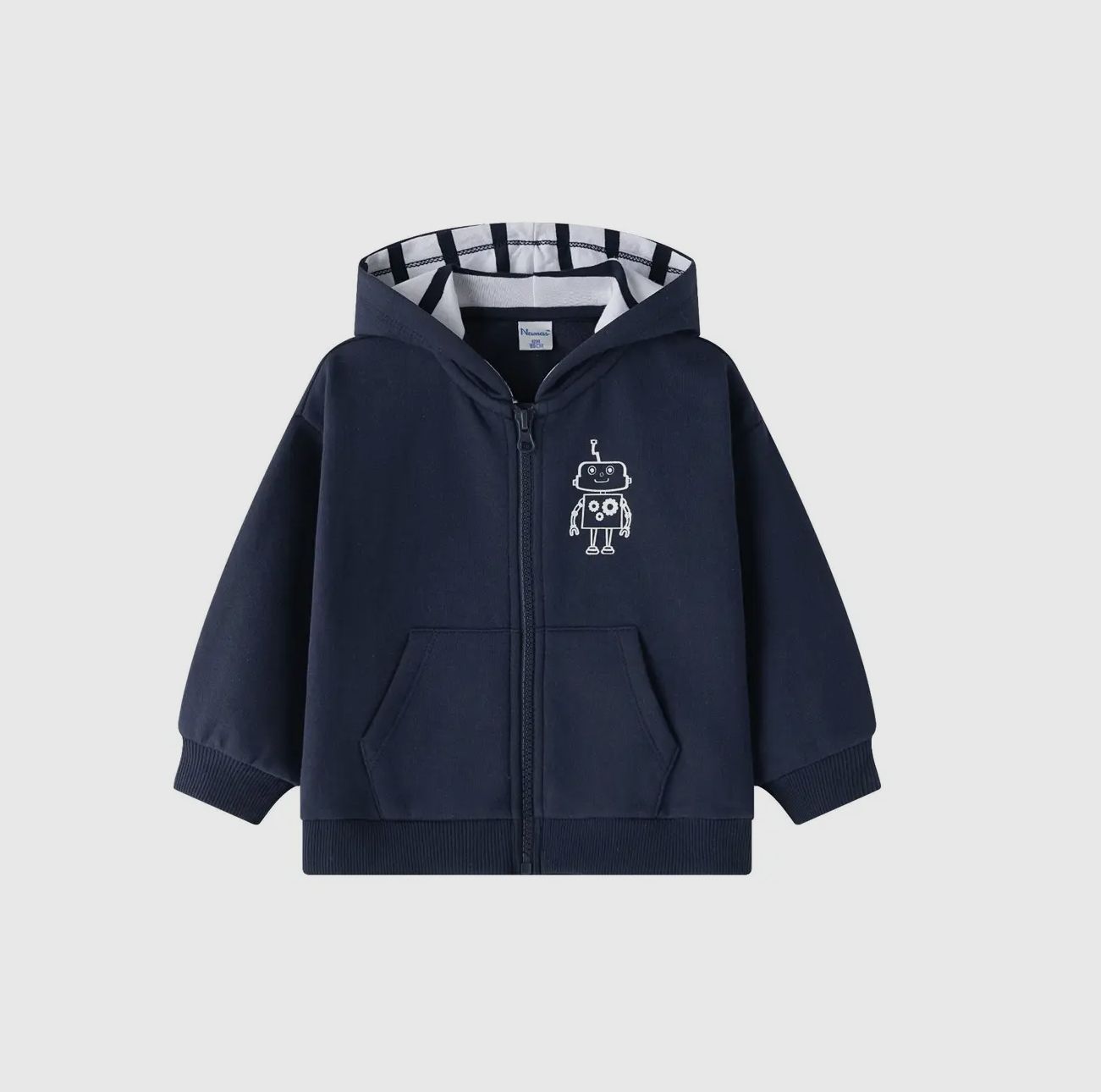 Sweater met rits en kap Navy Robot