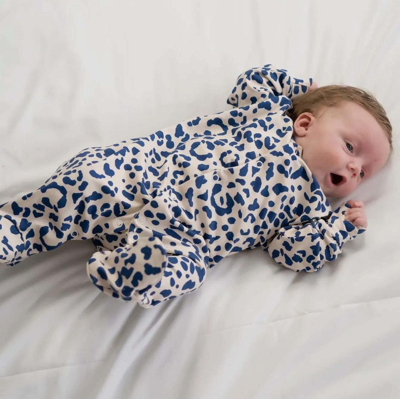 Katoen Slaappakje blauw luipaardprint