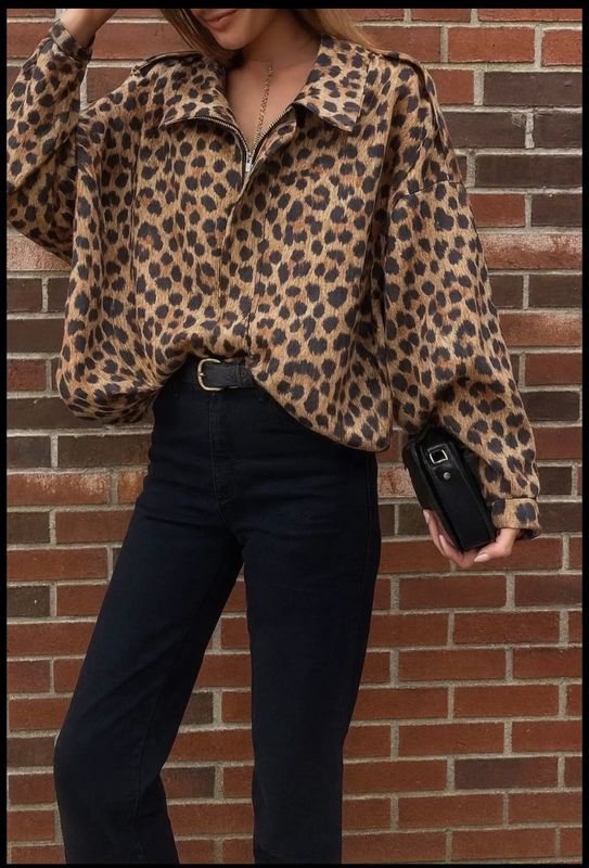 Suède jas Luipaardprint