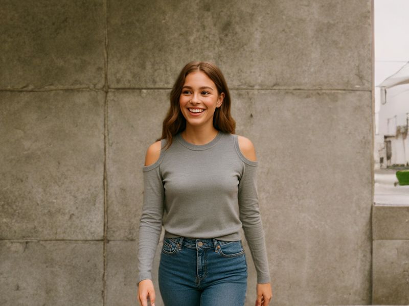 Gebreide shirt met cut-out schouders IVY