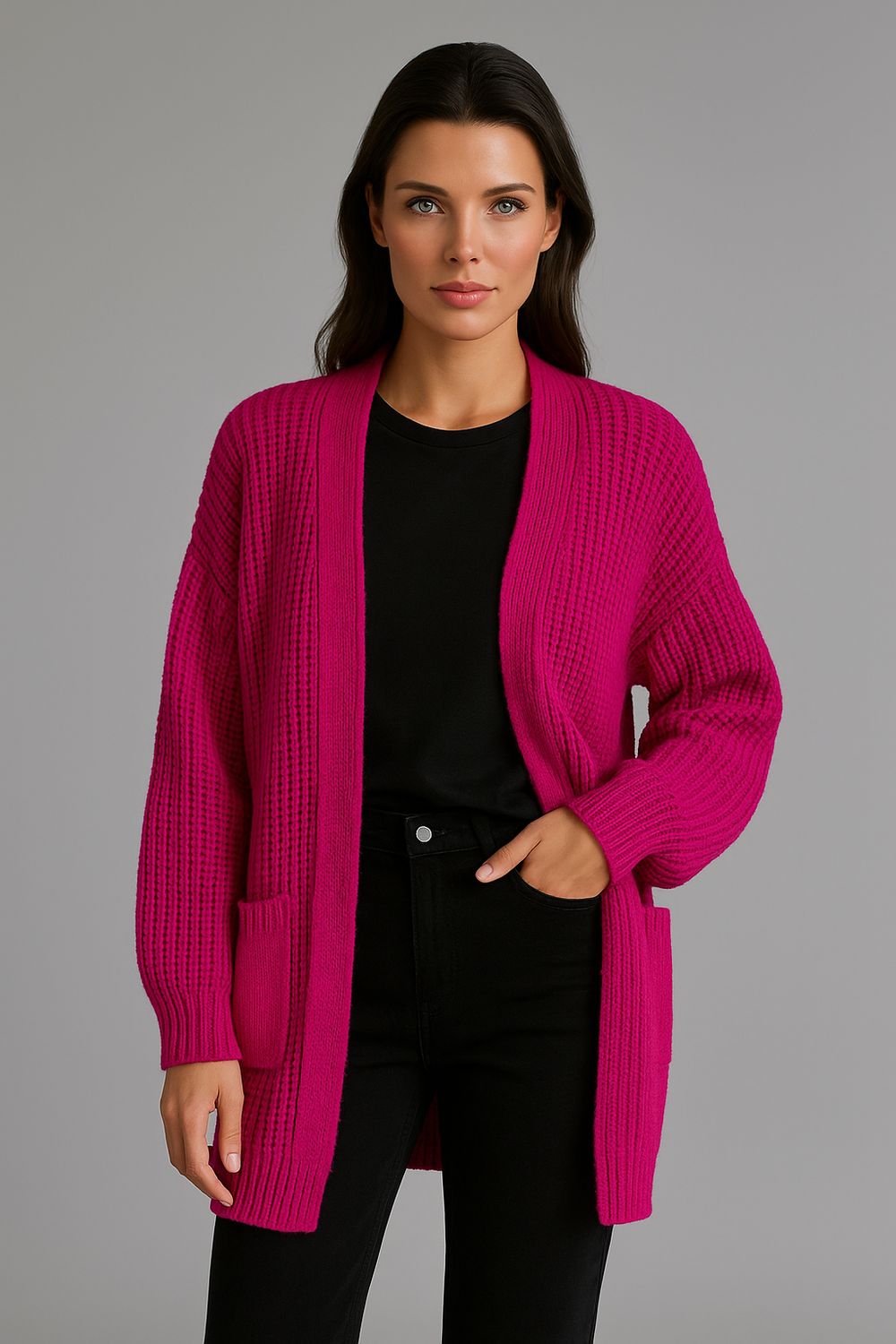 Lange vest Fushia