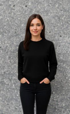 Zwarte sweater met rits Janaa