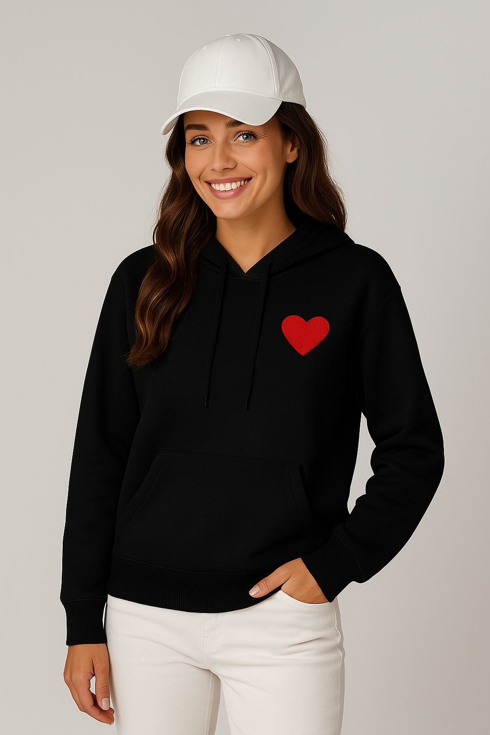 Gebreide hoodie haert