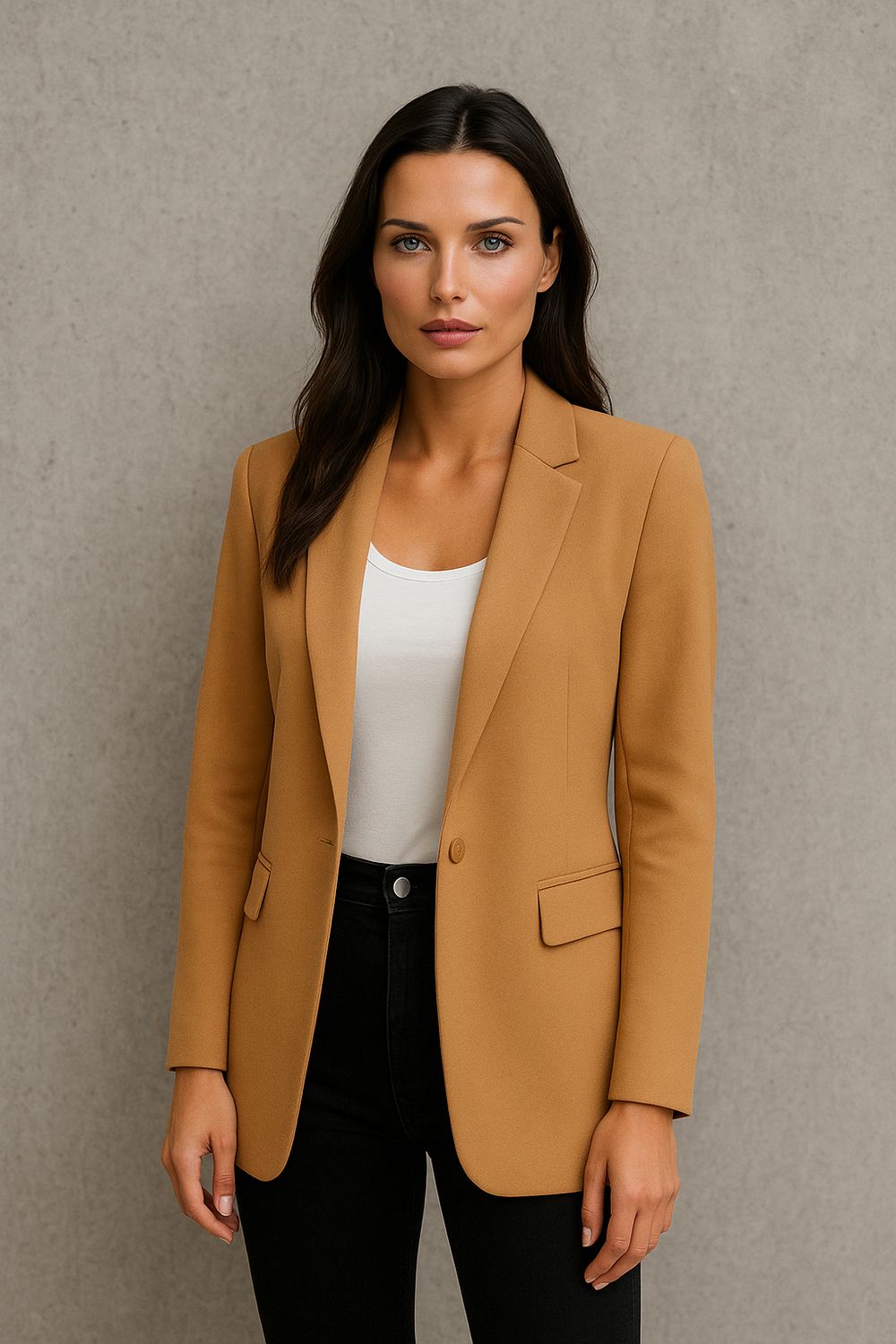 Warm camel kleurige blazer