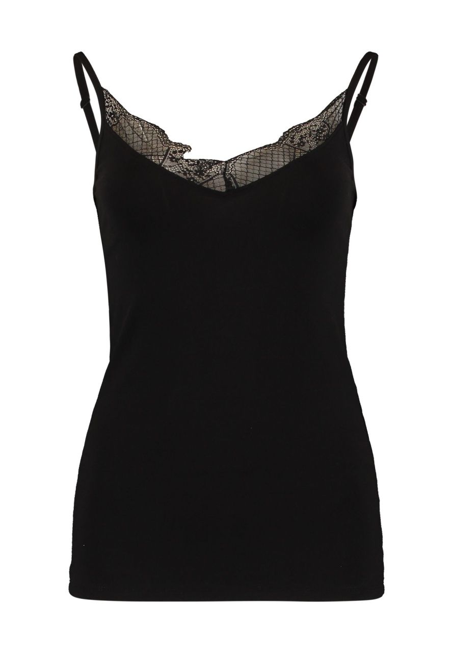 Zwart topje met kant Paige