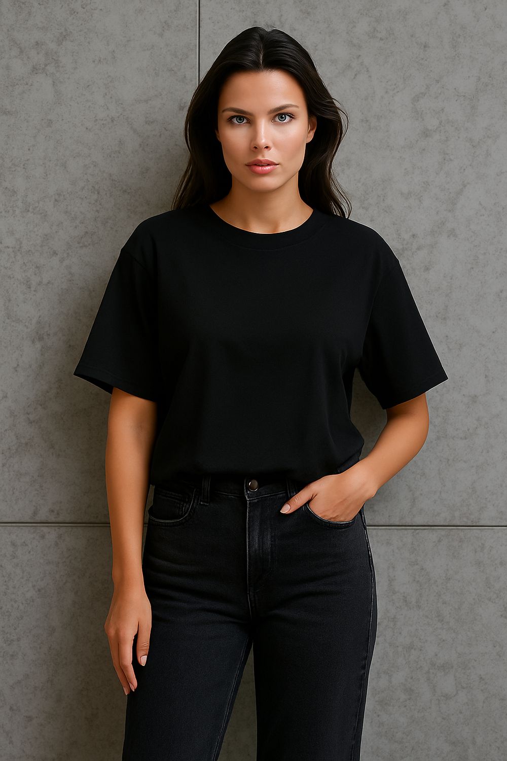 Oversized Effen T-shirt – Zwart basic