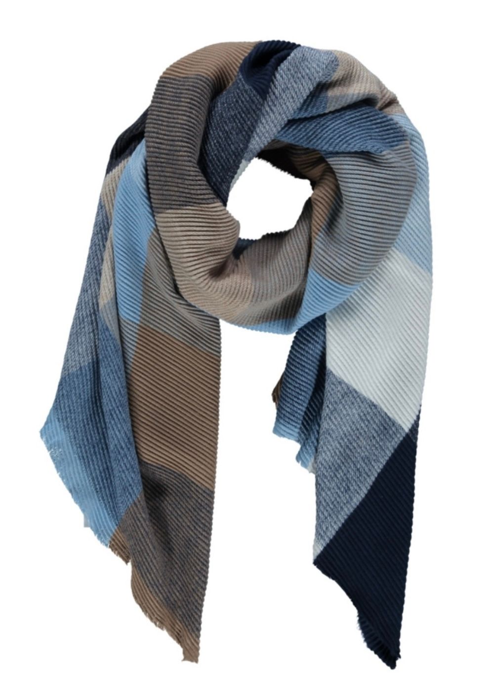 blauw/beige sjaal