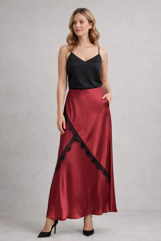 Satin look/kant rok