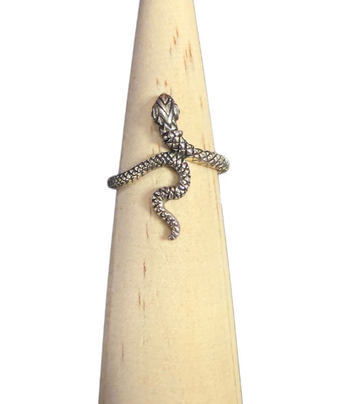 silver ring, snake