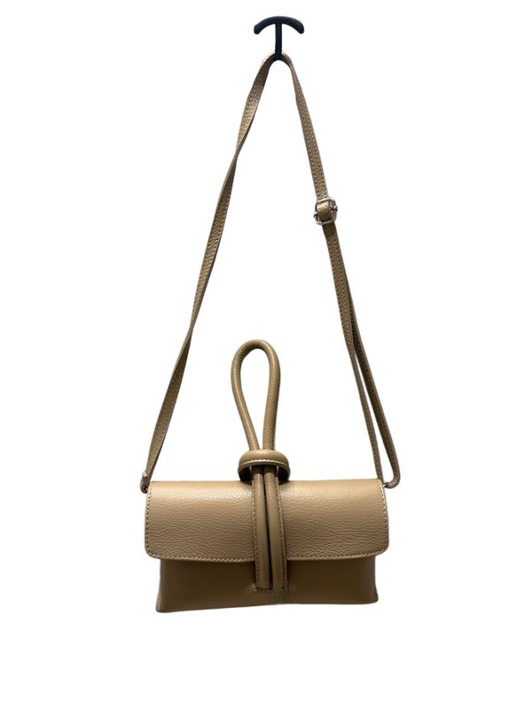 beige clutch/schoudertas