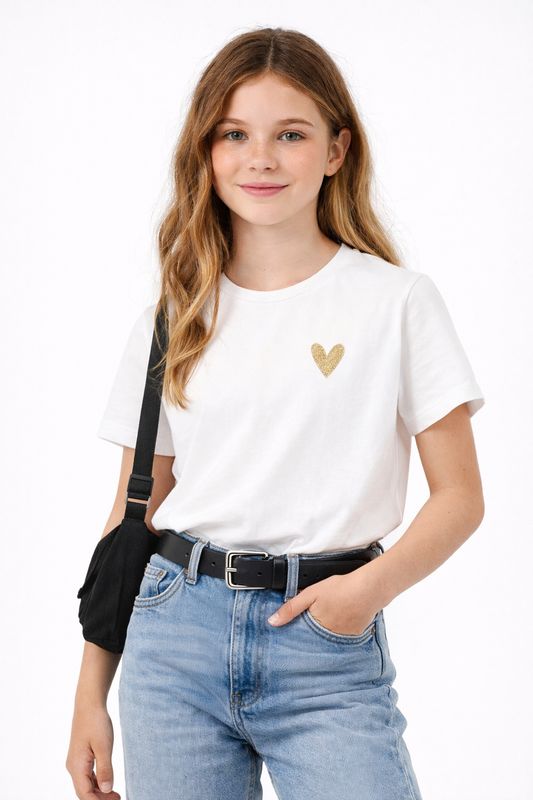 T-shirt gold heart