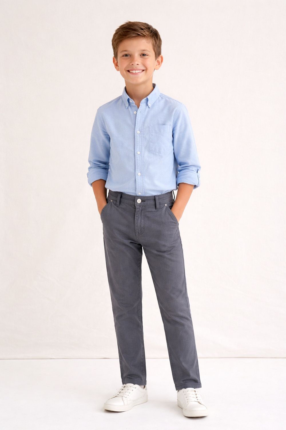 Geklede donker grijze broek, feestcollectie