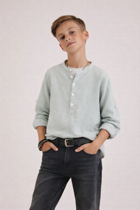 Muntgroen hemd, feestcollectie