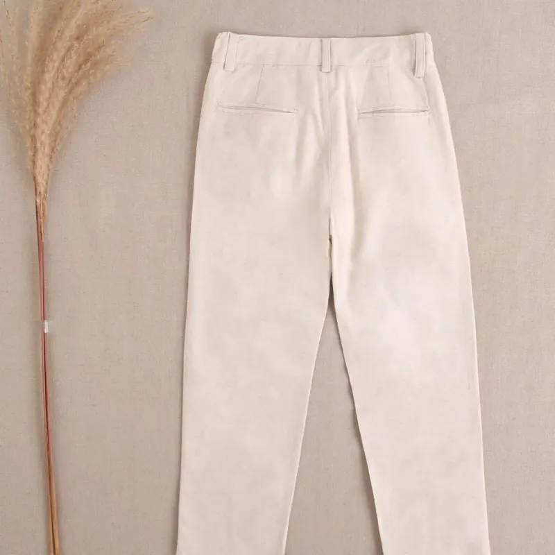 Beige linnen broek, feestcollectie