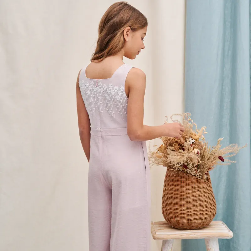 Zacht Roze jumpsuit, feestcollectie